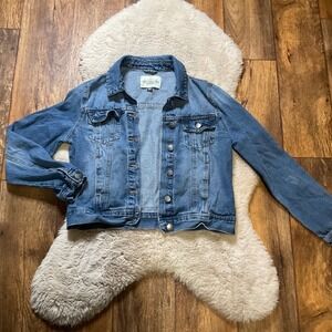 Ashley Vintage Charm Denim Jacket Womens Size Medium Medium Blue Wash Button Frt